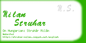 milan struhar business card